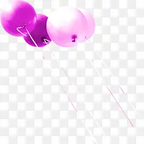 紫色气球漂浮元素