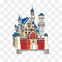 手绘城堡建筑