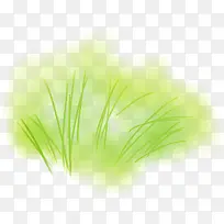 创意水彩合成绿色的草丛