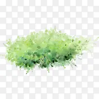 水彩合成绿色的草丛效果