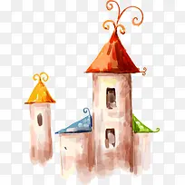 手绘房屋卡通城堡