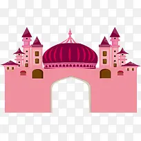 唯美粉色卡通城堡