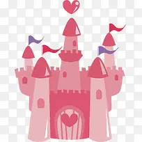 粉色城堡矢量图
