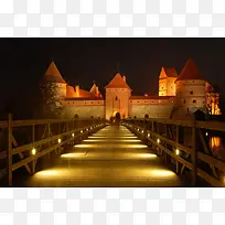 >城堡夜景背景图片