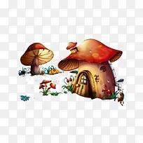 彩色卡通蘑菇屋