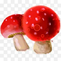 夏日卡通红色小蘑菇