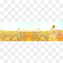 秋季花丛唯美背景banner