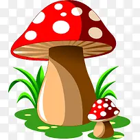 红色卡通蘑菇装饰图案