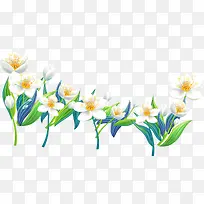 白色盛放花丛海报七夕