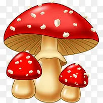 卡通红色圆形蘑菇