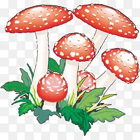 矢量红色蘑菇素材卡通