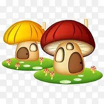 小蘑菇房子卡通