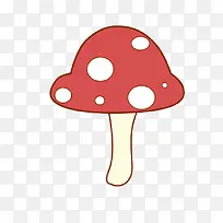 红色卡通蘑菇素材