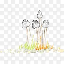 手绘蘑菇童话海报