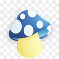 手绘蓝色斑点蘑菇