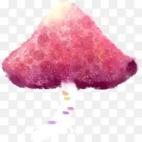 手绘水彩粉色蘑菇