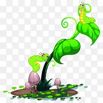卡通树上的虫虫
