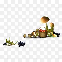 葡萄蘑菇蔬菜