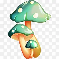 蓝色卡通蘑菇装饰图案