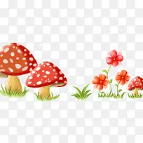 卡通蘑菇小花