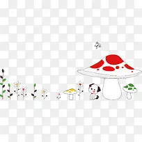 卡通手绘蘑菇