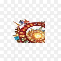 城市高楼动车旋转灯图片