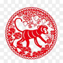 猴子的剪纸