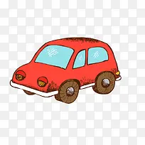 红色卡通小汽车