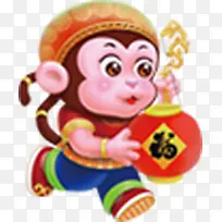 手绘可爱小猴子灯笼