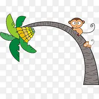 卡通香蕉树矢量