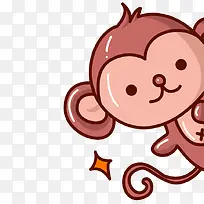 棕色卡通猴子装饰图案