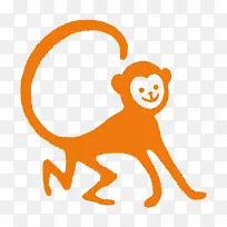 橙色卡通猴子png素材
