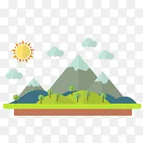 矢量卡通景观图