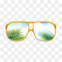 卡通夏日椰树眼镜
