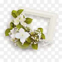 白色花朵装饰相框