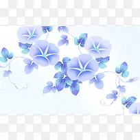 简约白色壁纸紫色花朵