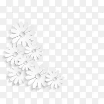 白色高清剪纸花朵