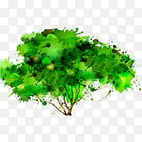 高清活动摄影绿色墨迹树
