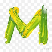 黄绿色墨迹字母图标
