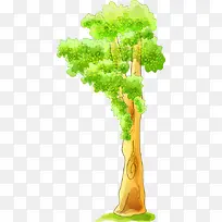 绿色卡通墨迹大树设计