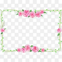 边框粉色玫瑰花