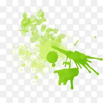 绿色环保墨迹喷溅创意
