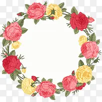 卡通手绘玫瑰花边框