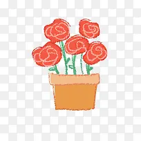 插画风格玫瑰花