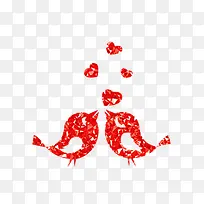 情人节喜鹊创意装饰图案