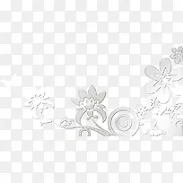 银色花纹边角