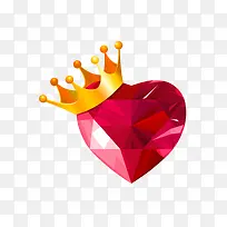 戴皇冠的心形钻石