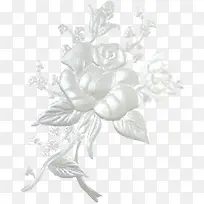 质感花朵立体花朵银色花朵