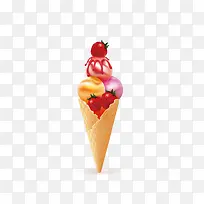 草莓冰淇淋免抠素材