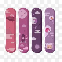 紫色系可爱滑雪板